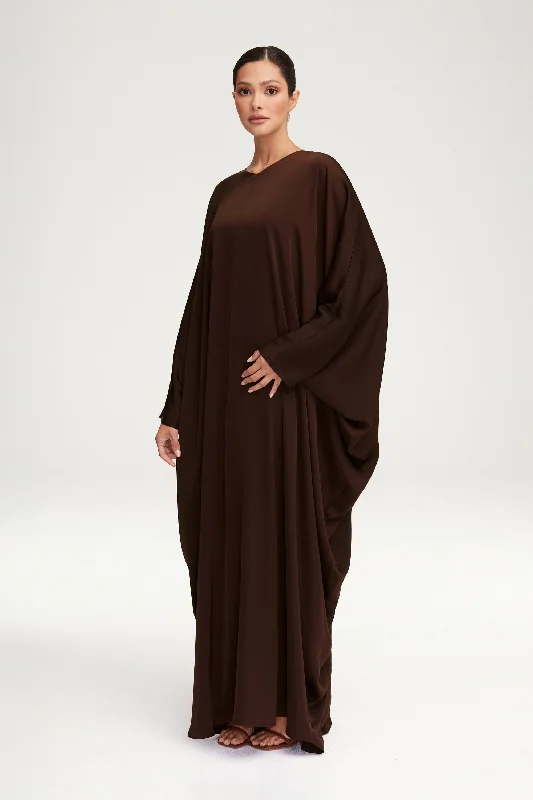 Anisa Satin Kaftan - Espresso Trendy Women's 