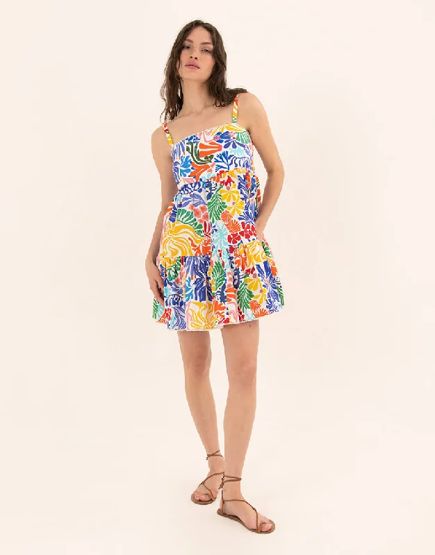 Aree Cotton Mini Dress - Sea Sunbath White Minimalist Women's Casual