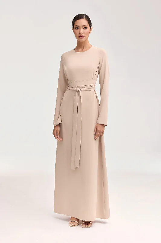 Asalah Wrap Waist Maxi Dress - Creme Brulee Hip Women's Urban
