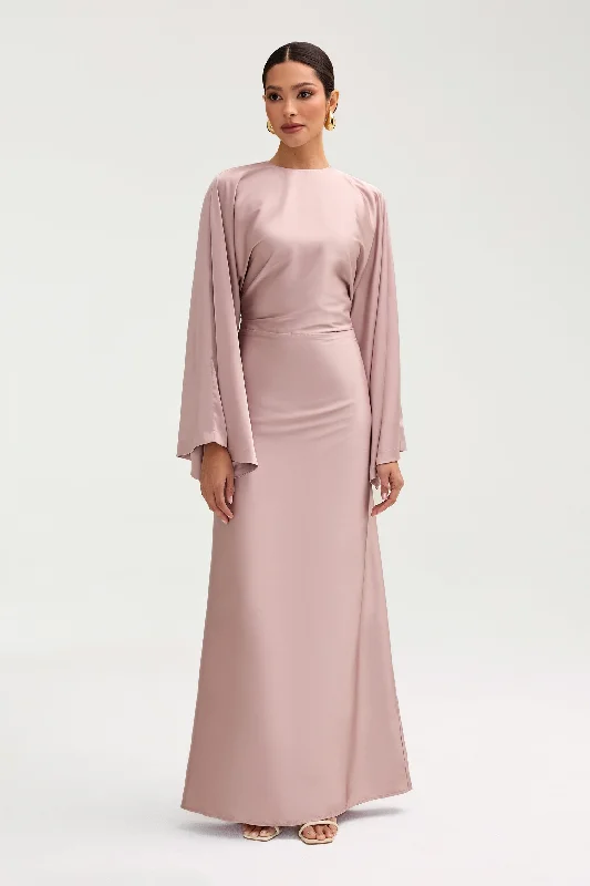Batool Satin Maxi Dress - Mink purpose
