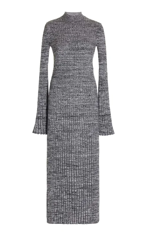 Castor Knit Dress in Charcoal Melange Cashmere Sporty Women's Athleisure 