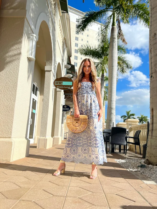 Chatham Eyelet Midi Dress Relaxed Women's Beachy