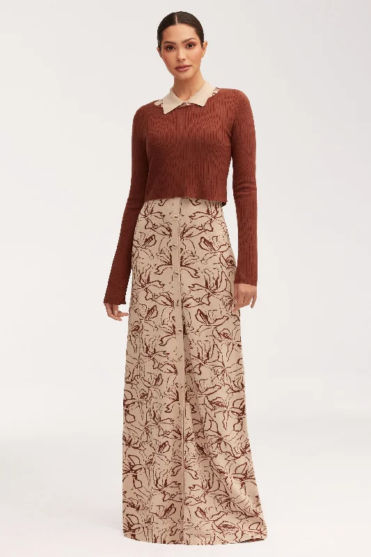 Claire Jacquard Knit Top & Maxi Dress Set Modern Women's 
