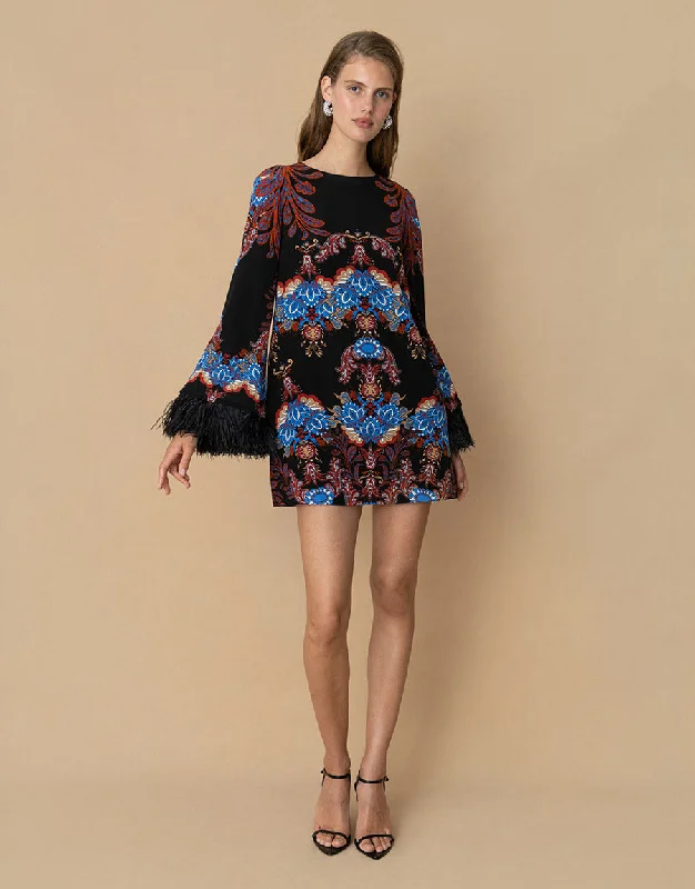 Cocoa Crepe Mini Dress - Regina Blue - SALE Cool Women's Distressed