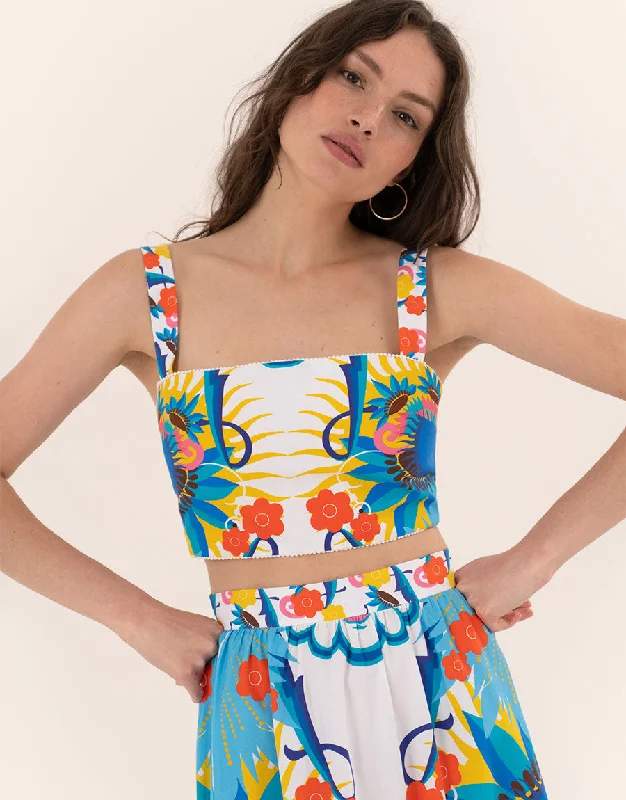 Didi Cotton Cropped Top - Sun Goddess White Confident Women's High - fashion