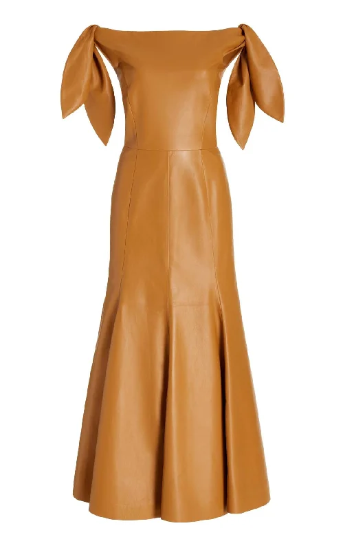 Eda Dress in Cashew Nappa Leather Adventure