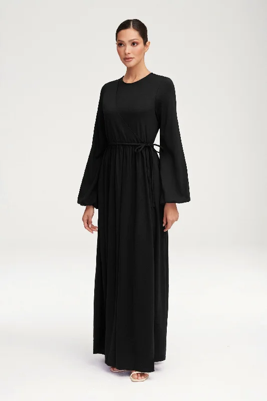Emma Jersey Elastic Waist Maxi Dress - Black European