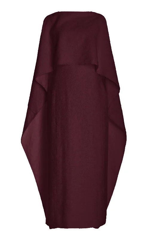Hunter Dress in Deep Bordeaux Cashmere Silk Refined Women's 