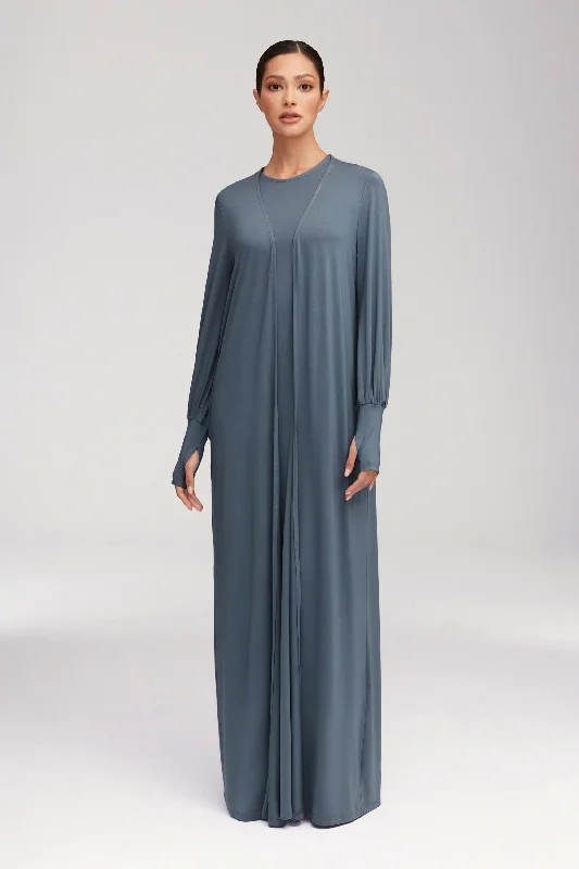 Jenin Jersey Open Abaya & Maxi Dress Set - Dusk Classic Women's Tweed
