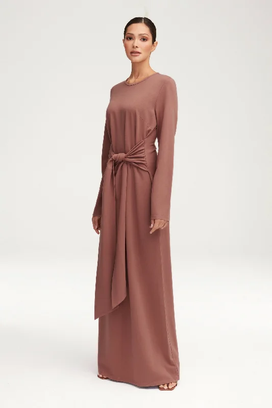 Jersey Tie Front Maxi Dress - Blush Nude Women