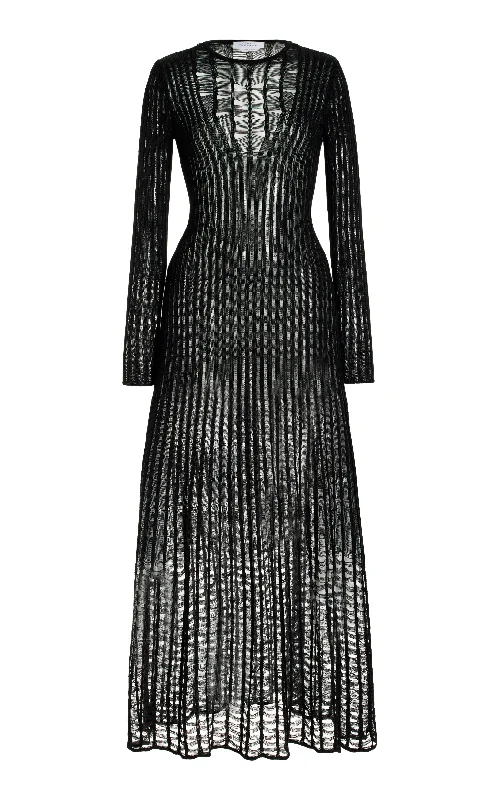Maia Knit Dress in Black Shappe Silk Dapper Women's 1920S