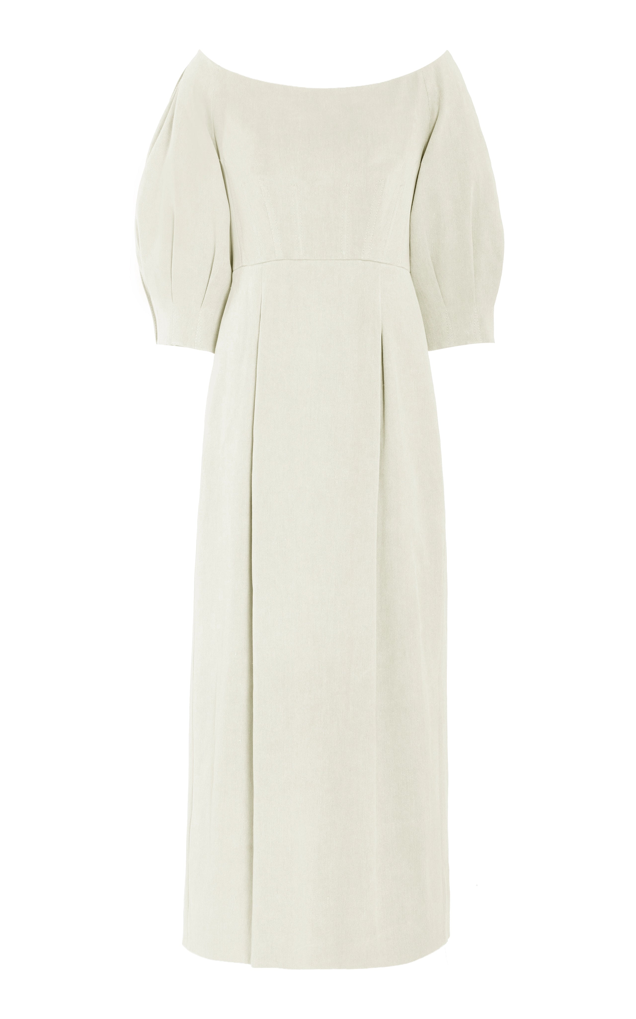 Majano Dress in Ivory Hemp Cotton Sleek Women's 
