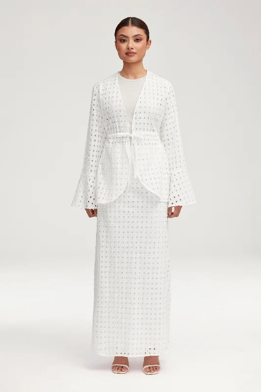 Mamba White Eyelet Maxi Skirt Athletic Women's 