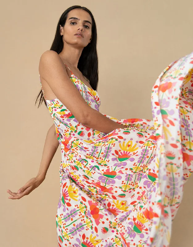 Merle Crepe Maxi Dress - Avatar White - SALE Vacation