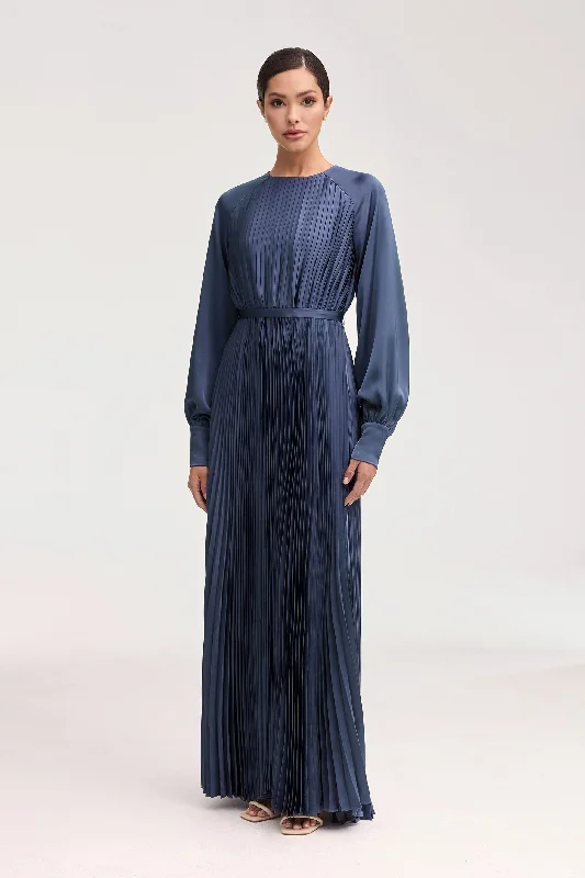Nadira Satin Pleated Maxi Dress - Dusk Traditional Women's Wool