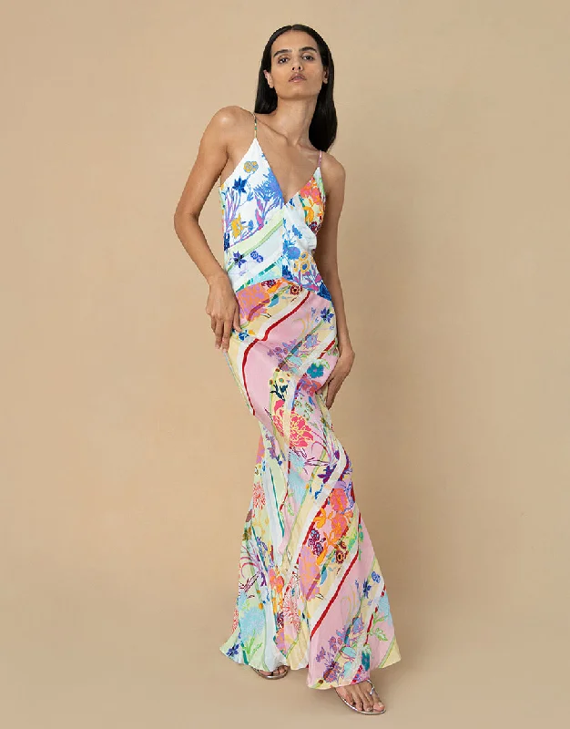 Olive Crepe Maxi Dress - Jardin Mix - SALE Refined Women's Classic 