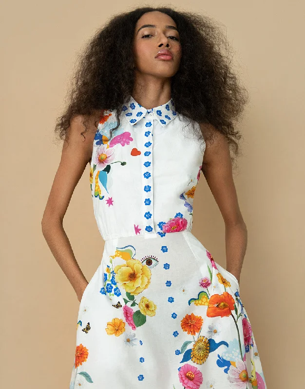 Paloma Cotton Maxi Dress - Juayua White - SALE Elegant Women's Formal 