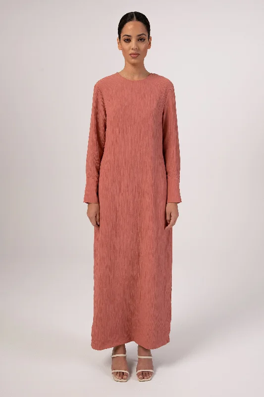 Sajda Textured Maxi Dress - Terracotta Relaxed Women's 