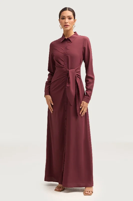 Sandra Side Tie Maxi Dress - Marron Modern Women's Tech