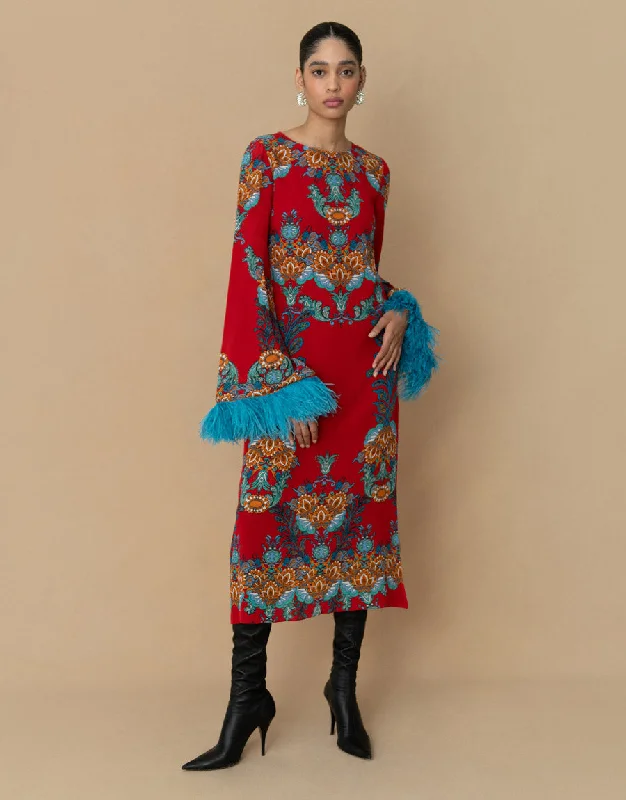 Seraphina Crepe Midi Dress - Regina Red - SALE Country