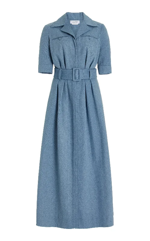 Simone Shirtdress in Light Blue Upcycled Denim Refined Women's 