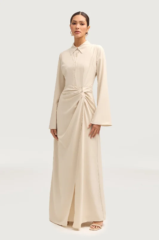 Tamara Wrap Maxi Dress - Stone Country