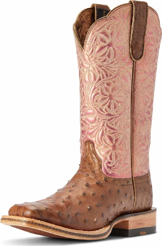 Ariat Ladies Full Quil Ostrich Donatells Distressed Chocolate 10042383