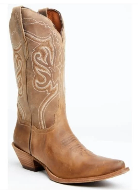 Dan Post Ladies Taupe Karmel R Toe Boot DP80051 Quilted Shoe Design  