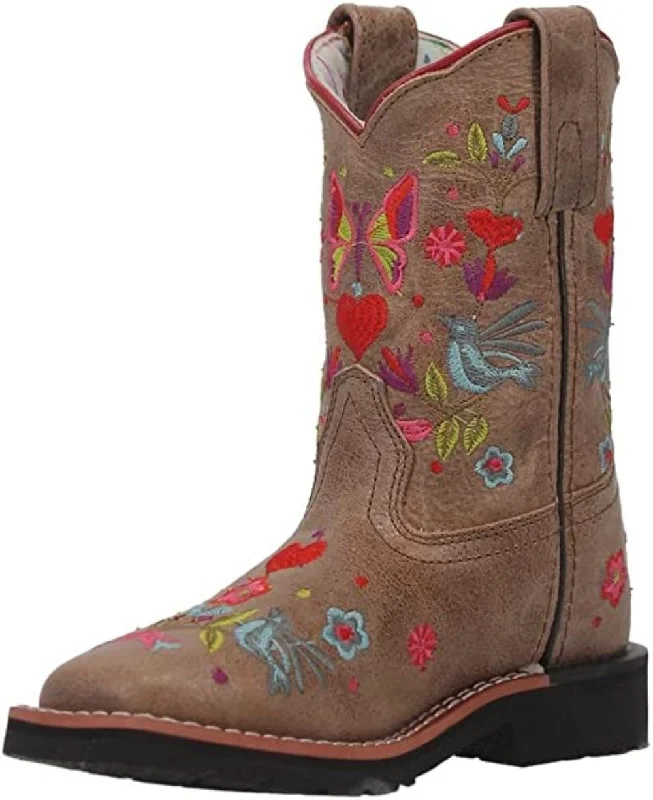 Dan Post Kids Fleur Embroidered Square Toe Boots DPC2949