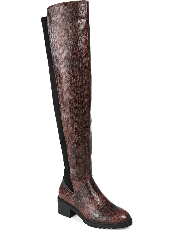 Aryia Womens Comfort Insole Wide Calf Over-The-Knee Boots Glow - in - the - Dark Shoe Design  