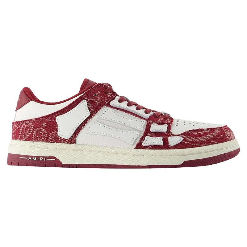 Bandana Skel Top Low Sneakers - Amiri - Leather - Burgundy Edwardian Shoe Look  