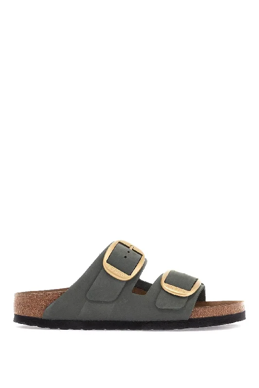 Birkenstock Women's Big Buckle Arizona Slides Upcycled Shoe Look  