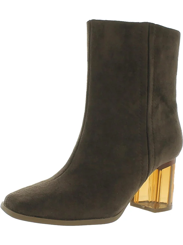 CLEARIE  Womens Faux Leather Ankle Boots Camouflage Print Boot Style  