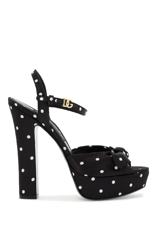Dolce & Gabbana Women's "Keira Polka Dot Satin Platform Sandals Leather Driving Shoe Style Dolce & Gabbana Women's "Keira Polka Dot Satin Platform Sandals Leather Driving Shoe Style