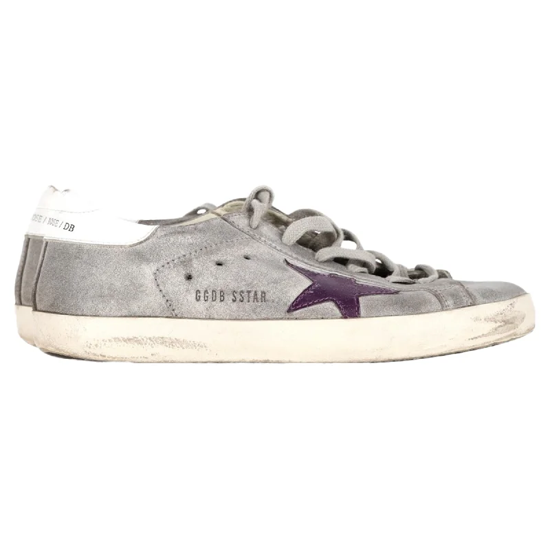 Golden Goose Superstar Low-Top Sneakers in Grey Suede Victorian - Era Boot Style  