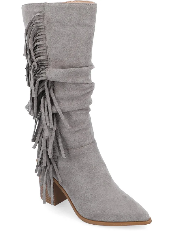 Hartly Womens Zipper Mid-Calf Boots Skateboarding Sneaker Style  
