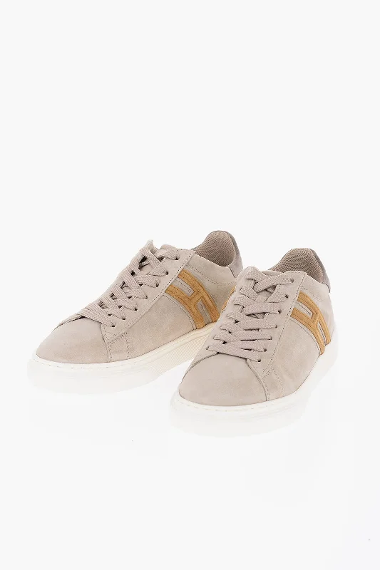 Hogan Suede Low-Top Sneakers With Contrast Monogram Ivy League - Inspired Derby Look Hogan Suede Low-Top Sneakers With Contrast Monogram Ivy League - Inspired Derby Look