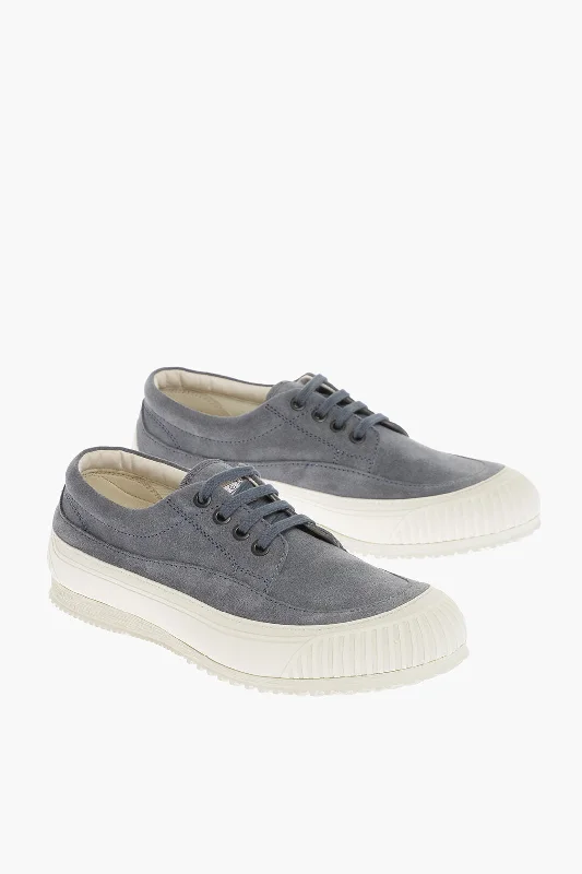 Hogan Suede Low-Top Sneakers With Contrasting Sole Striped Shoe Style  