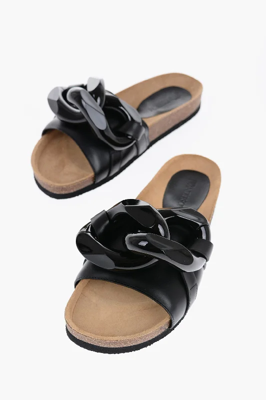 J.w.anderson Leather Sandals With Maxi Chain Neon - Accent Sneaker Look  