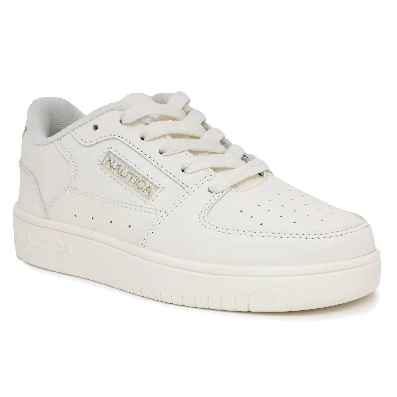 Nautica Girls' Logo Lace-Up Sneaker Tailored Oxford Style 