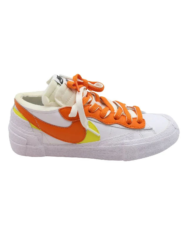 Nike x Sacai Blazer Low in Magma Orange Leather Edwardian Shoe Look  