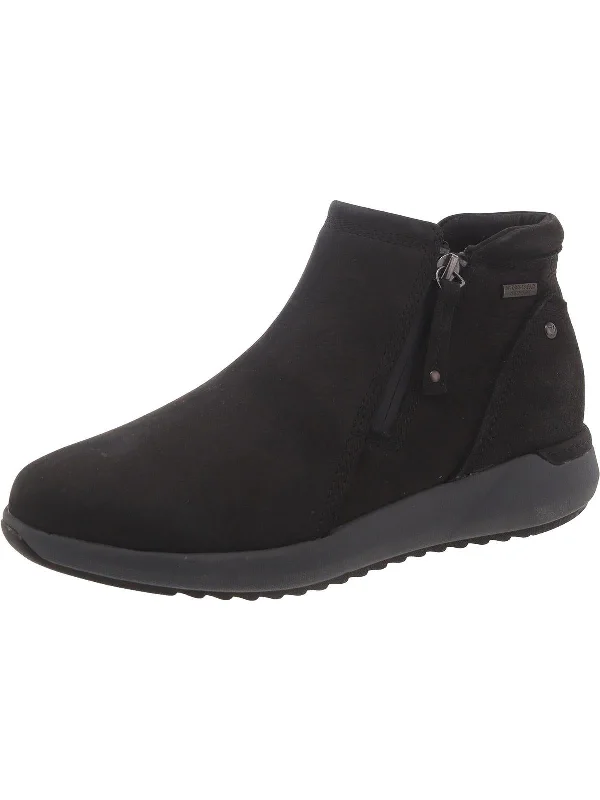 s Womens Faux Leather Round toe Ankle Boots Loose - Fit Slipper Style  