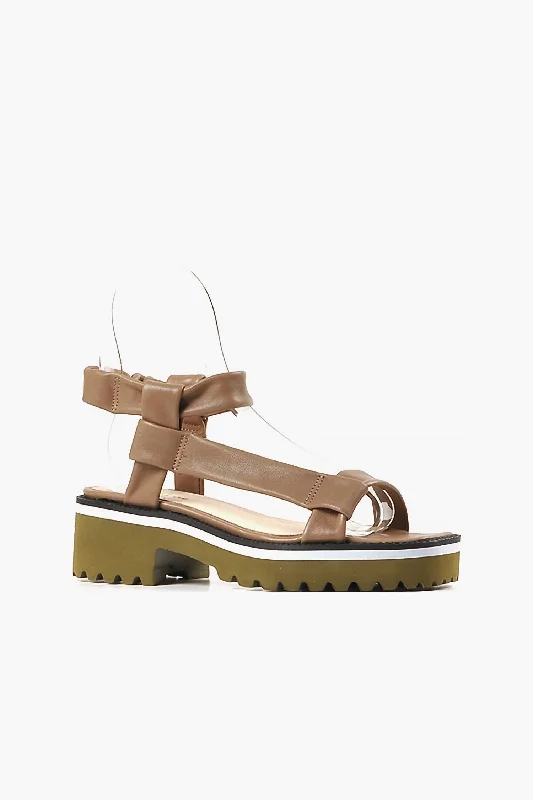 T Lugg Sandal In Brown Inflatable Shoe Look 
