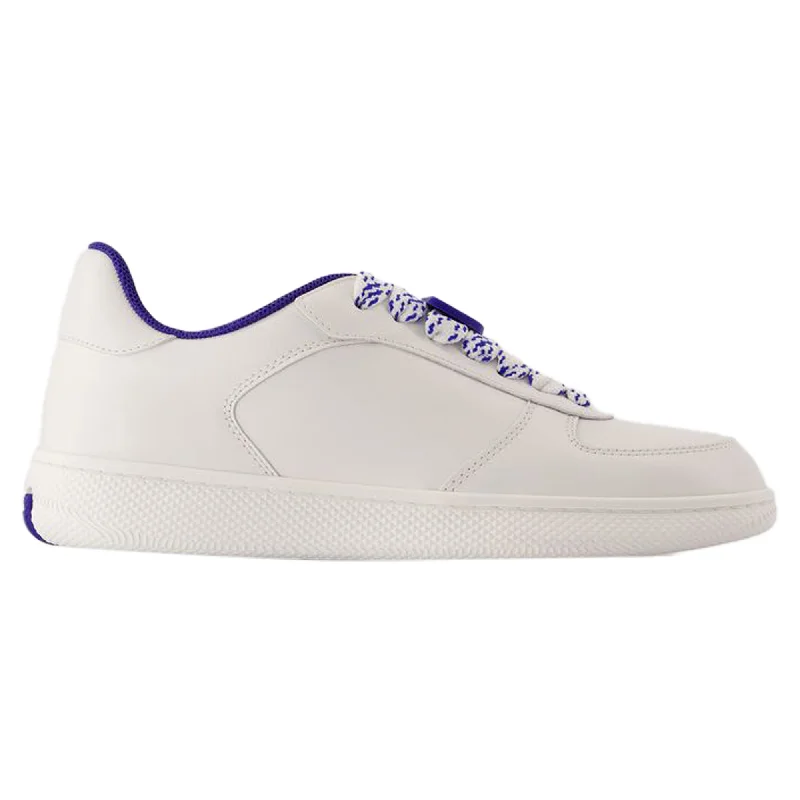 Terrace Sneakers - Burberry - Leather - White Zip - Up Boot Style  