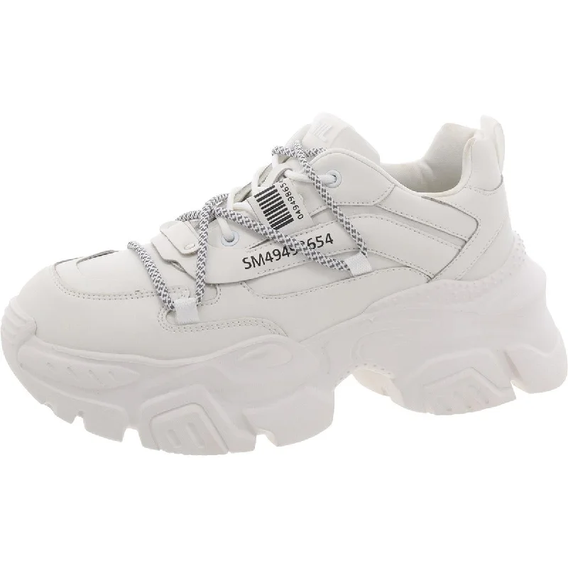 Troy Womens Leather Lace-Up Casual And Fashion Sneakers Aesthetic  
