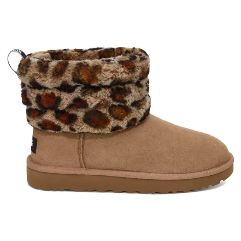 UGG Fluff Mini Quilted Leopard Leopard Brown  W-1105358-AMP Women's Mod Oxford Design  