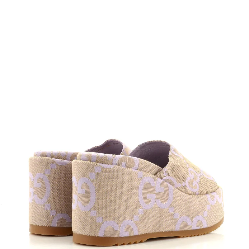 Women's Angelina Platform Wedge Sandals GG Canvas Retro Basketball Sneaker Design  