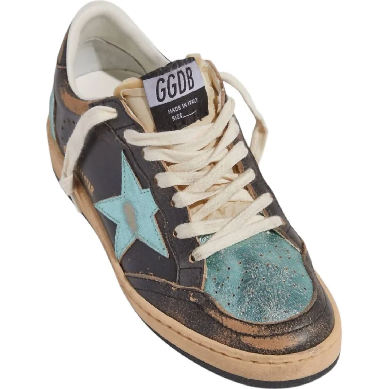 Women's Ball Star Sneakers In Black/mint Single - Buckle Monk Look  