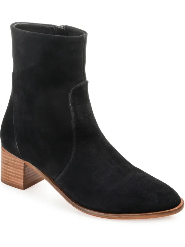 Womens Block Heel Round Toe Booties Bespoke Shoe Aesthetic 