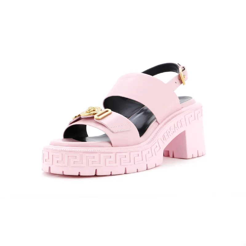 Women's Medusa Biggie Slingback Platform Sandals Leather Retro Plimsoll Style  